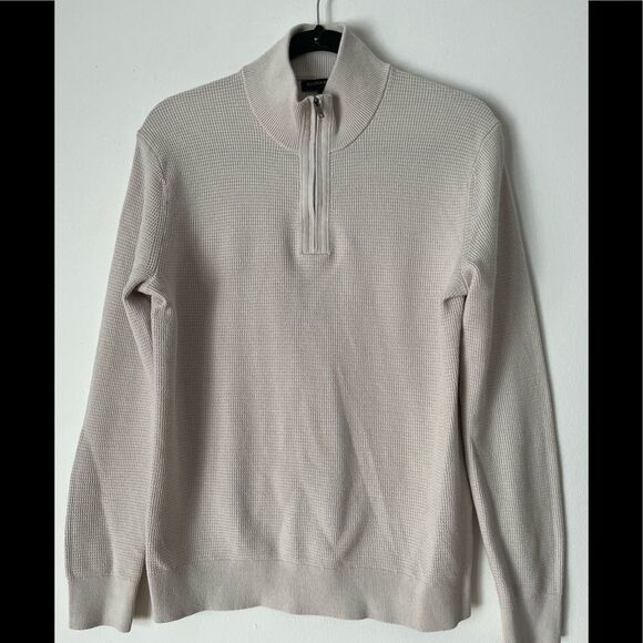 Banana Republic light tan half zipper pullover, excellent condition, size Small - Picture 1 of 8